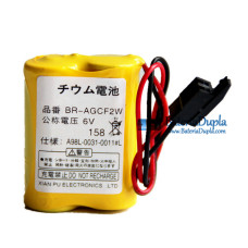 Bateria para FANUC BR-AGCF2W A98L-0031-0011 # L A06B-6093-K001 Preto conector - Substituição da bateria